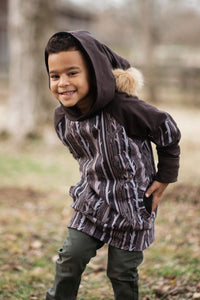 Tree Silhouette Raglan with Pixie Hood and Pom