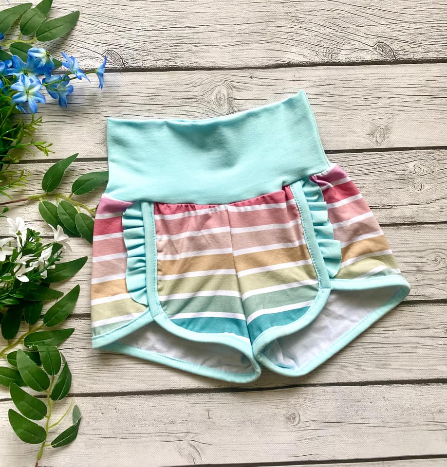 Spring Stripe Retro Ruffle Shorties *Made to Order*