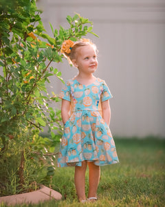 Summer Lemon Yellow Glitter Pocket Grow With Me Twirl Dress