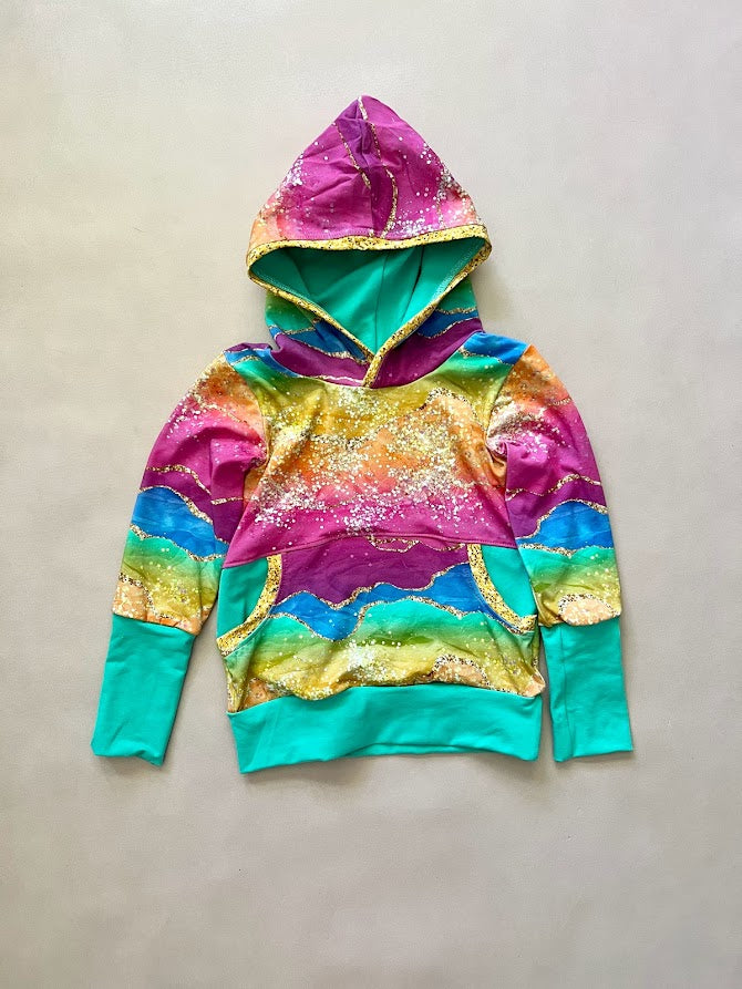 Rainbow Agate Colorblock Hoodie