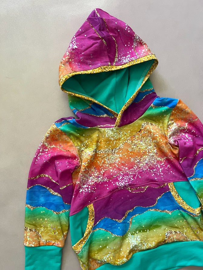 Rainbow Agate Colorblock Hoodie